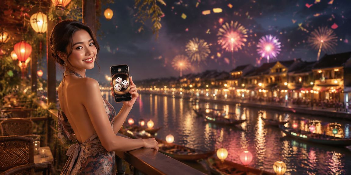 Người chơi tại Hội An thử tài xỉu biến thể mới trên điện thoại tại quán cà phê